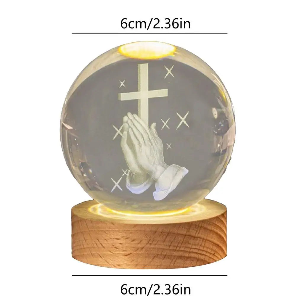 3D Christian Crystal Ball Night Light