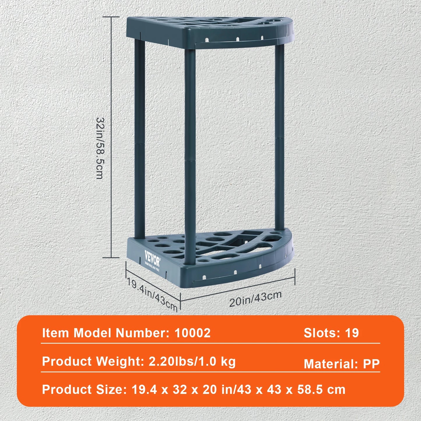 VEVOR 19 Slots Garden Tool Organizer