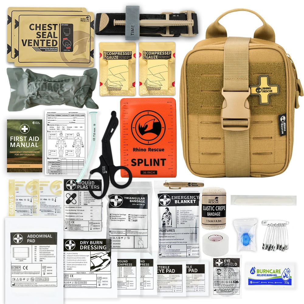 RHINO RESCUE-SE IFAK Trauma First Aid Kit for Car Home Travel Hiking and Camping,Emergency Survival Gear