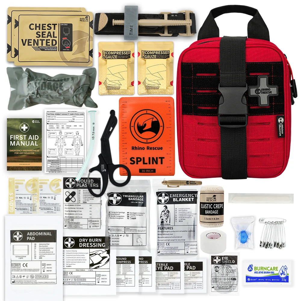 RHINO RESCUE-SE IFAK Trauma First Aid Kit for Car Home Travel Hiking and Camping,Emergency Survival Gear