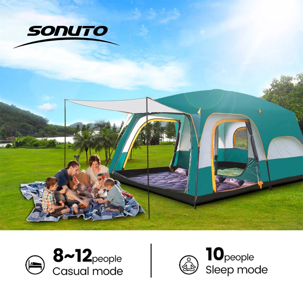 Camping Family Hiking Tent 3-12 Person Double Layers