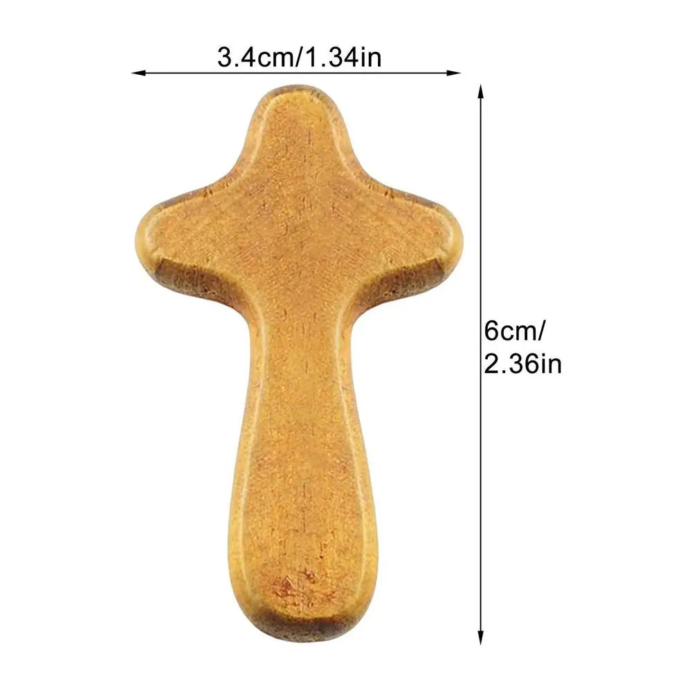 24Pcs Hand Held Wooden Pocket Prayer Comfort Holding Crosses