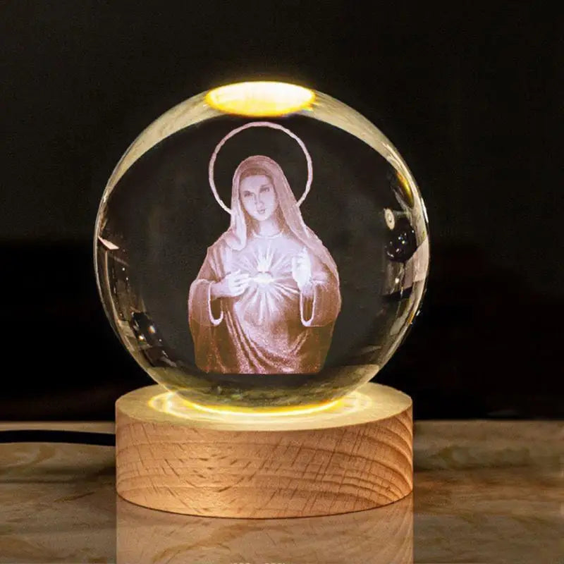 3D Christian Crystal Ball Night Light