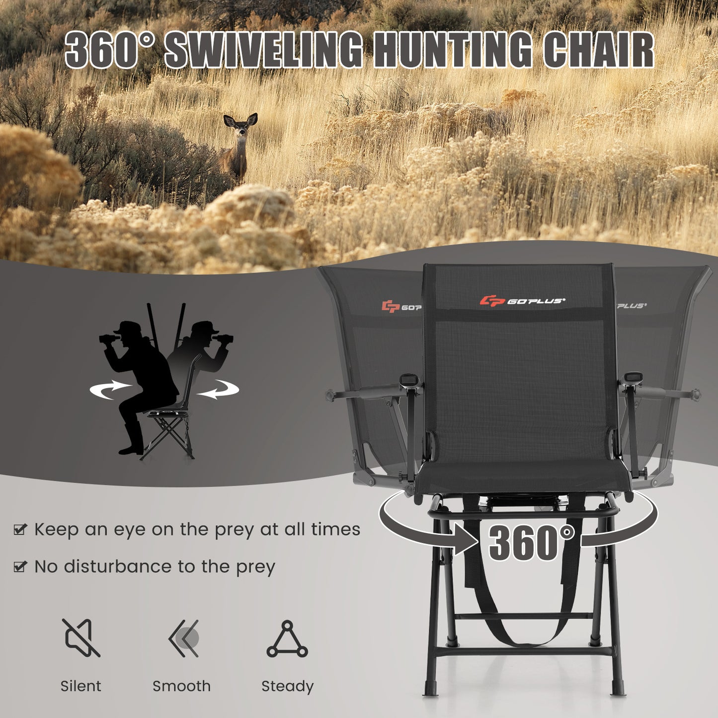 GOPLUS Swivel 360° Hunting Chair, ,