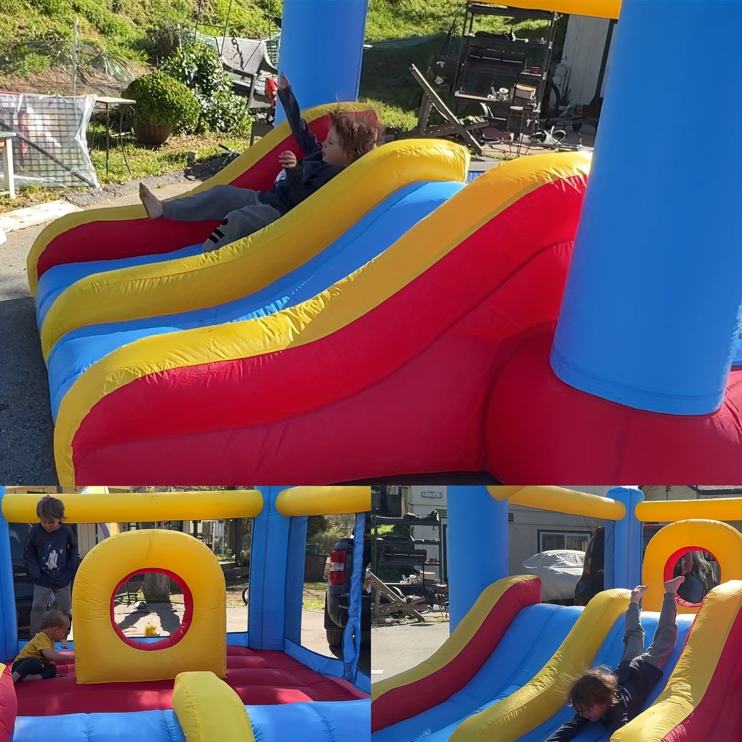 Inflatable Bounce House with Slide & Obstacles