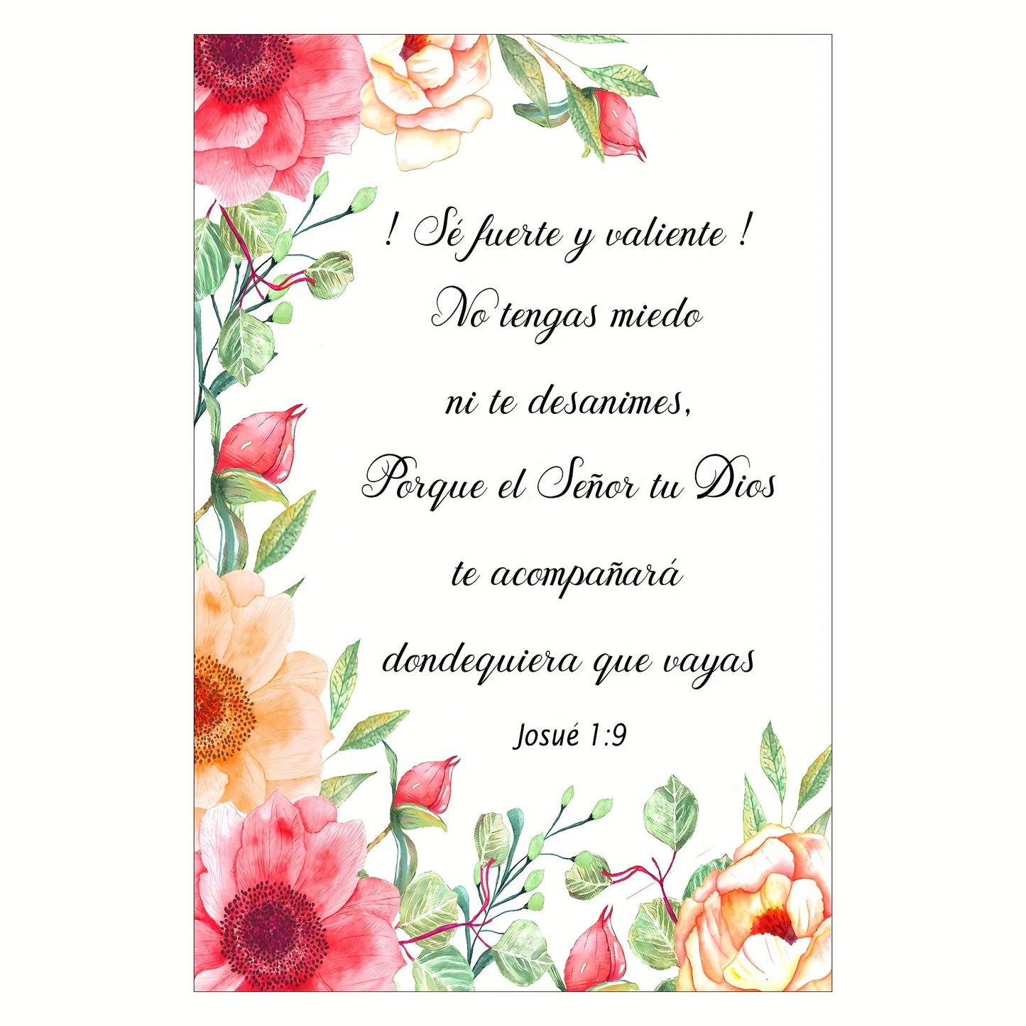 Spanish Verse Sed Valiente, Josue 1:9 Canvas Art Poster