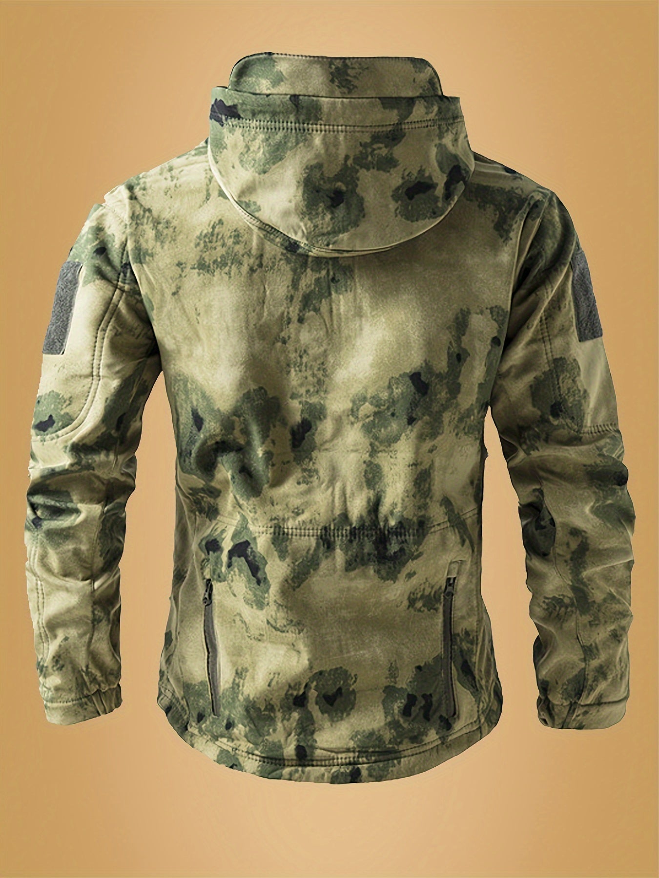 Men'S Camouflage Softshell Jacket with Fleece Lining