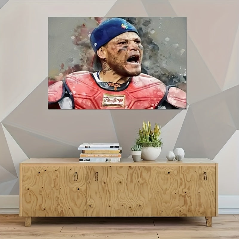 1pc Exquisite Wooden Frame, Yadier Molina Baseball Poster